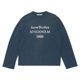 Cross-border insa washed and distressed old letter printing high street long-sleeved loose couple