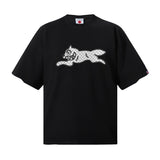 Bbc american high street ice cream flying dog printing short sleeve t-shirt casualshortsloose half lengthjeans summer
