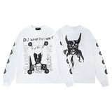 Erd melancholic rich second generation short-sleeved portrait sketch graffiti cross-border new high street loosecasual print