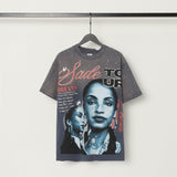 American valley washed distressed printing short-sleeved t-shirt valeforever hoodie sweatshirt long