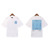Cross-border wholesale correct version am splash ink flow paint camouflage starry sky graffiti letter short-sleeved high street couple t