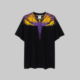 Correct version mb short-sleeved couple outfit colorful wings feather t-shirt marcelo european and american classic