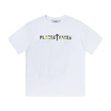 trap gradient letter tiger head short sleeve european and american high street trap star printing t-shirt loose s