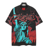 high version gods short sleeve heavy weight washed fog high street skull pure cottonprinting round
