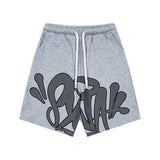 Synaworld american streetwear hip-hop foam print short sleeve sports five-point shorts casual t-shirt set dr