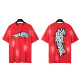 pa long sleeve t-shirt palm tree back letter big logo bat sleeve os dropped shoulders