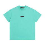 essential double line fog shorts icon laminated stereo letter round neck couple pullover