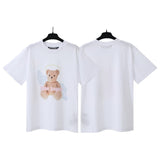 Cross-border pa spray-painted letter short-sleeved palm tree fog high street graffiti logo t