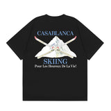 casa casablanca short-sleeved fantasy door letter logo printingstylish round neck short-sleeved t-shirt
