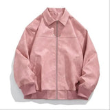 Unisex Baseball Jersey Vintage Brown Lapel Leather Baseball Jacket