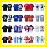 Cross-border american blockcore style patch embroidery t-shirt v-neck sports football uniform mesh quick-drying