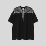 Correct version mb short-sleeved couple outfit colorful wings feather t-shirt marcelo european and american classic