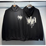 Amri splash ink flowing paint starry sky crack letter logo unicorn arm hoodie sweatshirt couple wear long sleeves