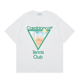 Summer collection: casa casablanca print oversized short-sleeve t-shirt - premium heavyweight cotton