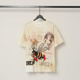 American valley washed distressed printing short-sleeved t-shirt valeforever hoodie sweatshirt long