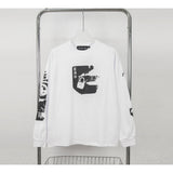 Erd melancholic rich second generation short-sleeved portrait sketch graffiti cross-border new high street loosecasual print
