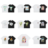 casa casablanca short-sleeved fantasy door letter logo printingstylish round neck short-sleeved t-shirt