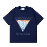 casa casablanca short-sleeved fantasy door letter logo printingstylish round neck short-sleeved t-shirt