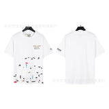 American classic series high street gall retro basic letter d print short sleeve t-shirt