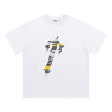 trap gradient letter tiger head short sleeve european and american high street trap star printing t-shirt loose s