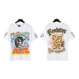 american trend high quality loose t-shirt pure cotton front and rear high-definition printing casualcoupletrendy short sleeves
