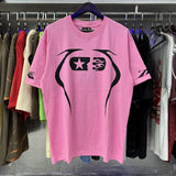 Hs-f summer collection: fog high street washed & distressed heavyweight crew neck graphic tee - couple's style