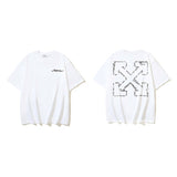European and american spring/summer ow gradient arrow graphic crew neck short sleeve t-shirt