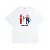 Wholesale export sup streetwear letter print 100% cotton t-shirt - relaxed fit, crew neck, short sleeve