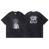 Wholesale gallery dept washed distressed short-sleeved american trendy retro skull printing couple wear looset