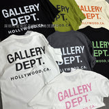American classic series high street gall retro basic letter d print short sleeve t-shirt
