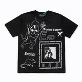 Erd rich second generation loose version american trend quiet eye printing round neck short sleeve t-shirt couple outfit