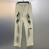 H-star series] fog high street retro women's head washed and distressed couple t-shirt shorts sweatshirt pants