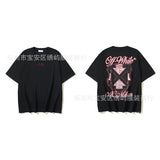 European and american spring/summer ow gradient arrow graphic crew neck short sleeve t-shirt