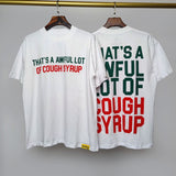 Cough syrup short-sleeved high-quality pure cotton round neck t-shirt fashionprinting breathable short-sleeved summer