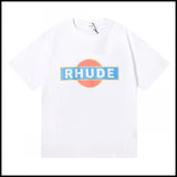 Export wholesale niche american fashion rhu flag floralsprinting double yarn pure cottoncasualloose couple short-sleeved t
