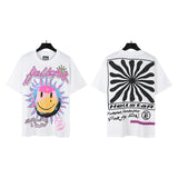 american trend high quality loose t-shirt pure cotton front and rear high-definition printing casualcoupletrendy short sleeves