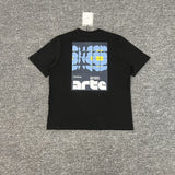 Arte summer tshirt student tops blue rose printing t-shirt casualloose short sleeve trendy