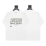Mm series export wholesale margiela simple style digital four-corner mark couple short-sleeved t-shirtpure cotton high quality
