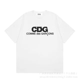 Correct version star kawakubo pla heartembroider short-sleeved pure cotton red heart peach couple t-shirt y