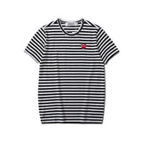 Kawakubo plaloveembroider short-sleeved pure cotton red heart eyes couple t-shirty long sleeves shirt taobao ling
