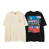 Export american retrog@llery short-sleeved t-shirt boys ins high street loose couple half-sleeved women d