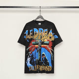 American valley washed distressed printing short-sleeved t-shirt valeforever hoodie sweatshirt long