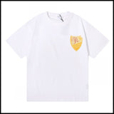 Export wholesale niche american fashion rhu flag floralsprinting double yarn pure cottoncasualloose couple short-sleeved t