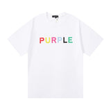 Purple br@nd comfy basics letter logo printing short-sleeved fog american street t-shirt