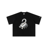 High-quality, niche, premium american-style short-sleeve t-shirt with trendy sanskrit letter print