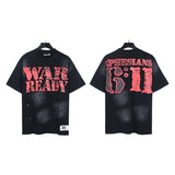 pa long sleeve t-shirt palm tree back letter big logo bat sleeve os dropped shoulders