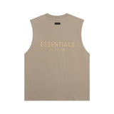essential double line fog shorts icon laminated stereo letter round neck couple pullover