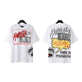 american trend high quality loose t-shirt pure cotton front and rear high-definition printing casualcoupletrendy short sleeves