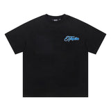 trap gradient letter tiger head short sleeve european and american high street trap star printing t-shirt loose s