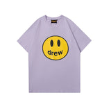 Wholesale drew smiley face short sleeve justin bieber fog trendy high street loose couple t-shirt